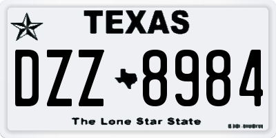 TX license plate DZZ8984