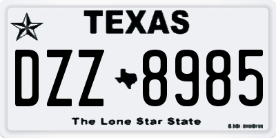 TX license plate DZZ8985