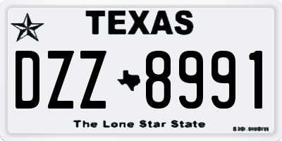 TX license plate DZZ8991