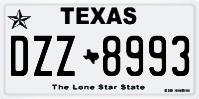 TX license plate DZZ8993