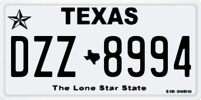 TX license plate DZZ8994