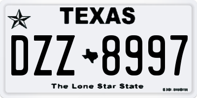 TX license plate DZZ8997