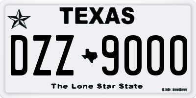 TX license plate DZZ9000