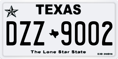 TX license plate DZZ9002