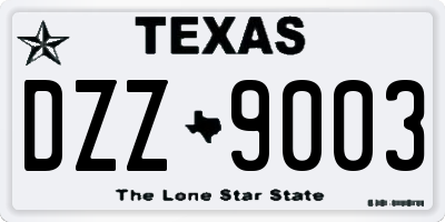 TX license plate DZZ9003