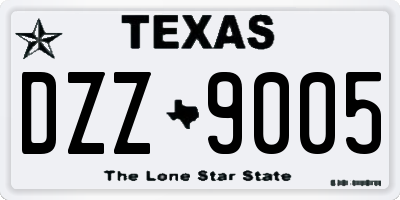 TX license plate DZZ9005