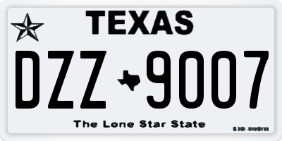 TX license plate DZZ9007