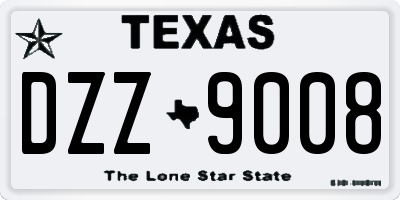 TX license plate DZZ9008