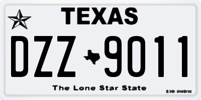 TX license plate DZZ9011