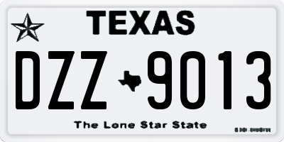 TX license plate DZZ9013