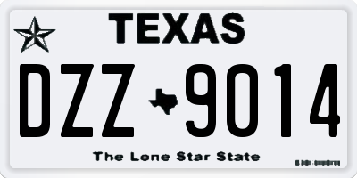 TX license plate DZZ9014