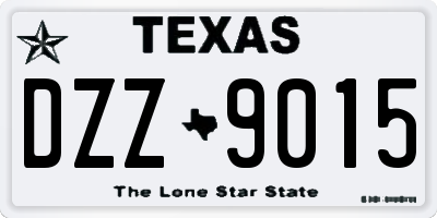 TX license plate DZZ9015