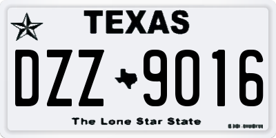 TX license plate DZZ9016