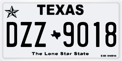 TX license plate DZZ9018