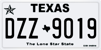 TX license plate DZZ9019