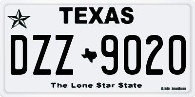 TX license plate DZZ9020