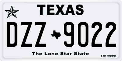 TX license plate DZZ9022