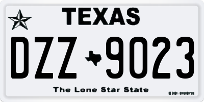 TX license plate DZZ9023