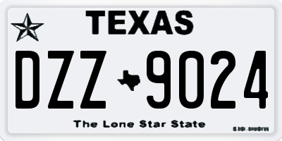 TX license plate DZZ9024