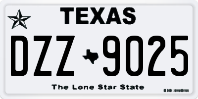 TX license plate DZZ9025