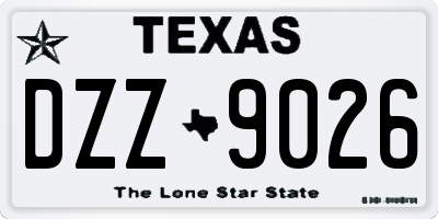 TX license plate DZZ9026