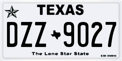 TX license plate DZZ9027