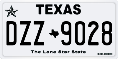 TX license plate DZZ9028