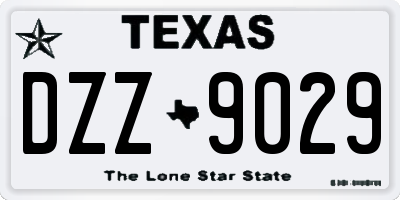 TX license plate DZZ9029