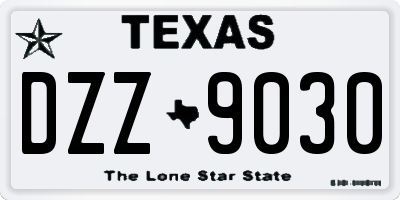 TX license plate DZZ9030