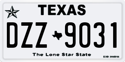 TX license plate DZZ9031