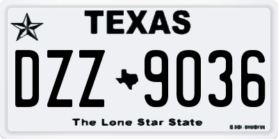 TX license plate DZZ9036