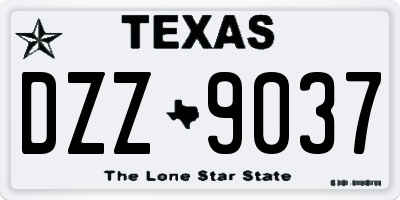 TX license plate DZZ9037