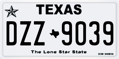 TX license plate DZZ9039