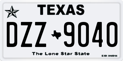 TX license plate DZZ9040