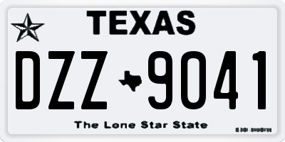 TX license plate DZZ9041