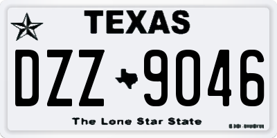 TX license plate DZZ9046