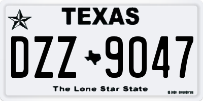 TX license plate DZZ9047