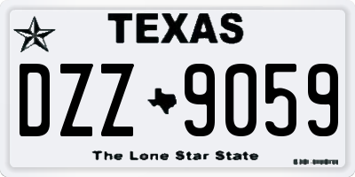 TX license plate DZZ9059