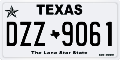 TX license plate DZZ9061