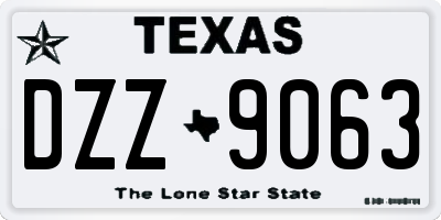 TX license plate DZZ9063