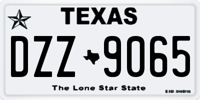 TX license plate DZZ9065