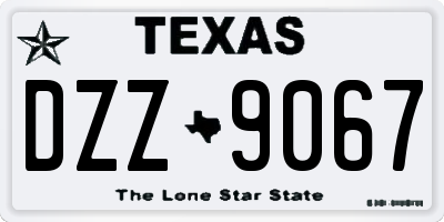 TX license plate DZZ9067