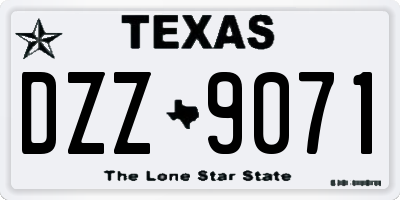 TX license plate DZZ9071