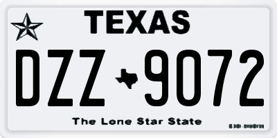 TX license plate DZZ9072