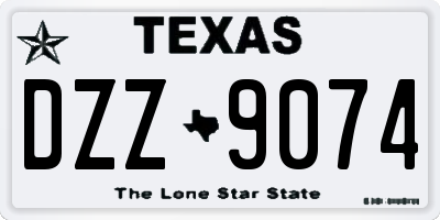 TX license plate DZZ9074