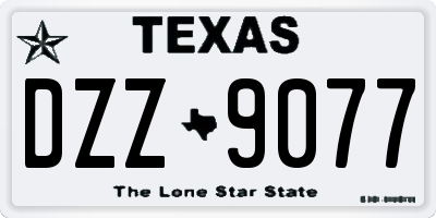 TX license plate DZZ9077