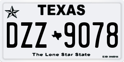 TX license plate DZZ9078