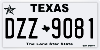 TX license plate DZZ9081