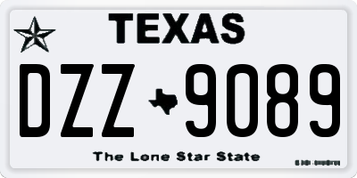 TX license plate DZZ9089