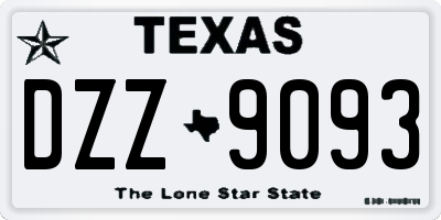 TX license plate DZZ9093